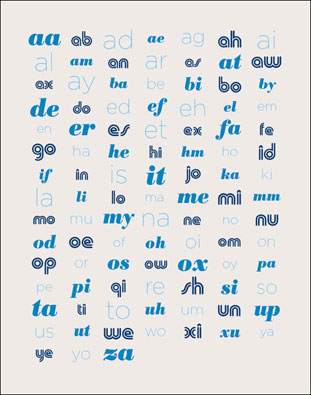 Two-Letter Scrabble Words - Blue